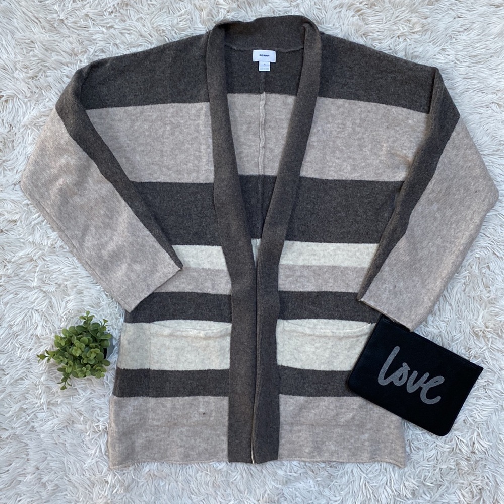 🎉HP🎉 Old Navy Open Cardigan 💗 Brown & Tan - Picture 3 of 12